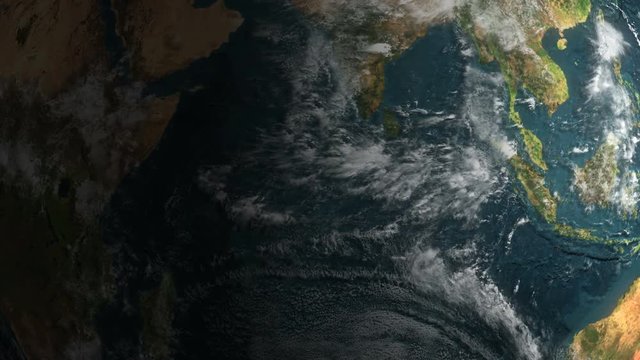 Earth in Space - Looping Rotation of Earth Surface in 4K