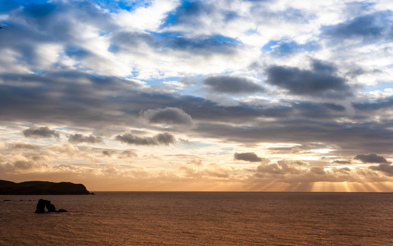 Thurlestone Rock, Southwest coast of England.