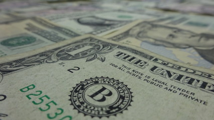 One Dollar Bill Close Up Background. Photo Image