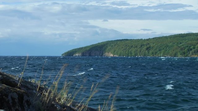 VIEW OF LAKE V&Auml;TTERN IN SWEDEN WITH OMBERG HILL