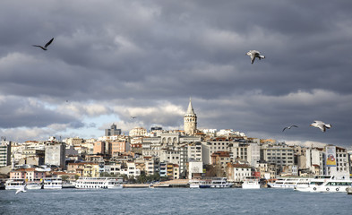 Fototapeta na wymiar Galata Towers Istanbul