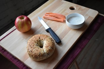Apple, Bagel, Carrots 