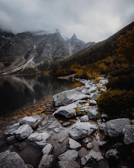Naklejka premium Morskie Oko Lake in Tatra Mountains in Poland