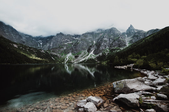Morskie Oko Lake in Tatra Mountains in Poland