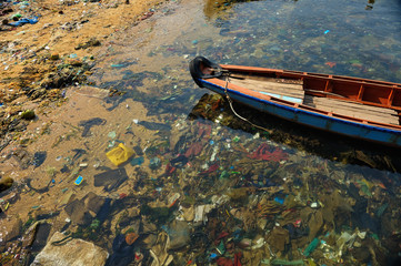 Litter at the beach.