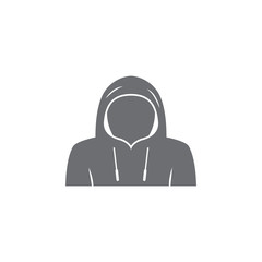 man in a hood icon. Simple element illustration. man in a hood symbol design template. Can be used for web and mobile