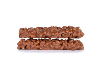 Chocolate coating wafer isolated on a white background