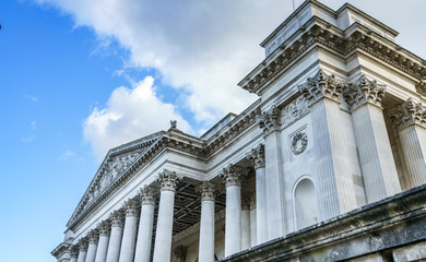 Close up of The Fitzwilliam Museum in Cambridge, UK