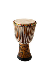 African djembe isolated on white background