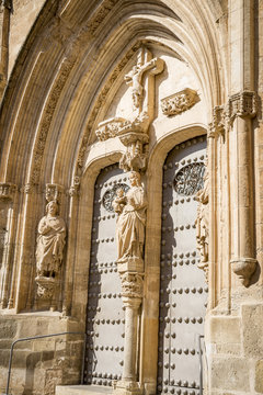 Portico of Santa Maria del Salvador church, Chinchilla de Monte Aragon,  province of Albacete, Spain