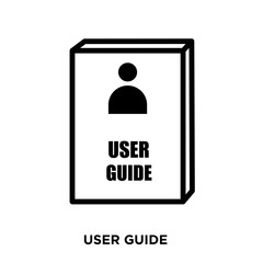 user guide icon on white background, in black, vector icon illustration