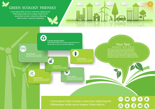 Ecology connection  concept background . Vector infographic illustration
