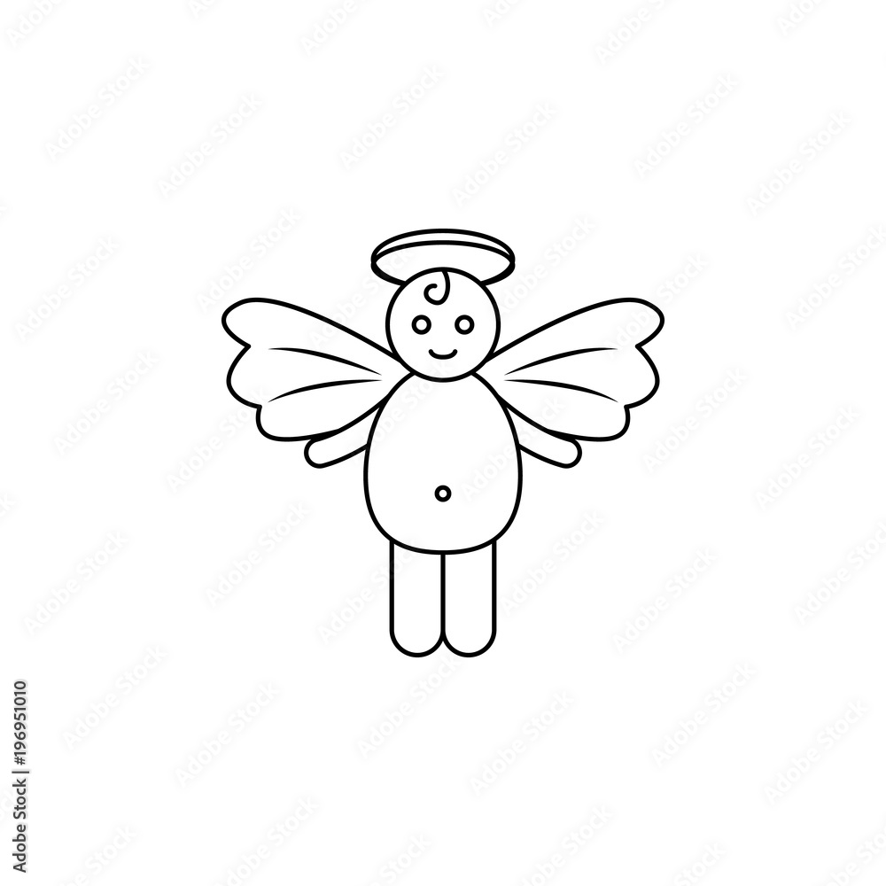 Aufkleber angel and demon... icon. element of angel and demon icon for mobile concept and web apps. thin line 