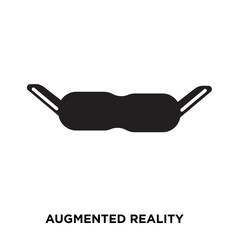 augmented reality icon on white background, in black, vector icon illustration