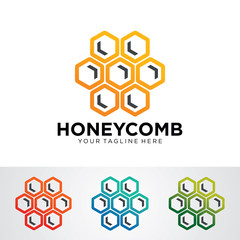 Honey Comb Logo Template Design Vector, Emblem, Design Concept, Creative Symbol, Icon