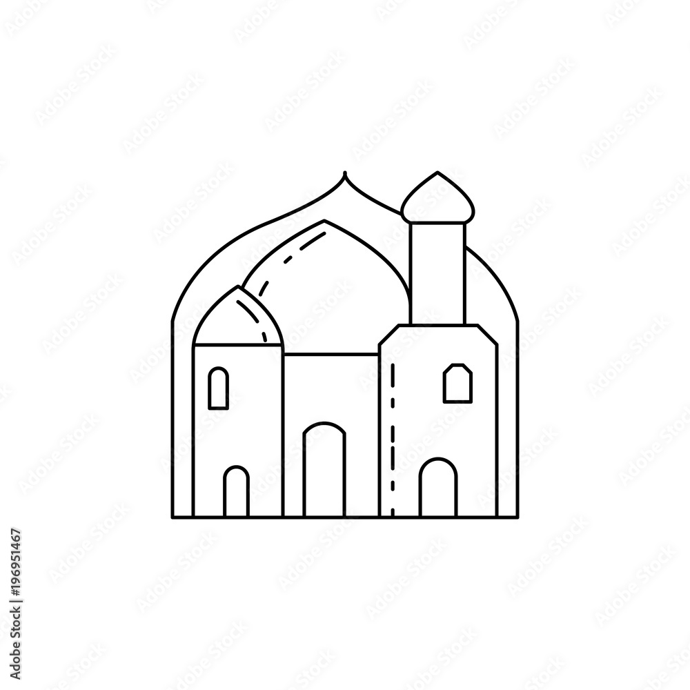 Poster mosque icon. element of arab culture icon for mobile concept and web apps. thin line icon for websit