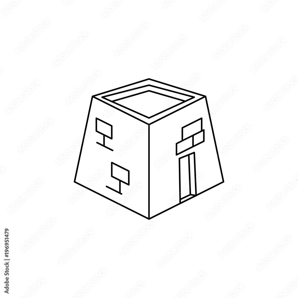 Poster kaaba icon. element of arab culture icon for mobile concept and web apps. thin line icon for website