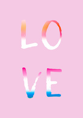 Retro style text, love mesage poster
