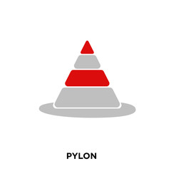 pylon icon on white background, in black, vector icon illustration