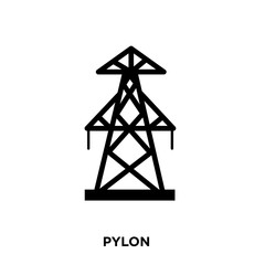 pylon icon on white background, in black, vector icon illustration