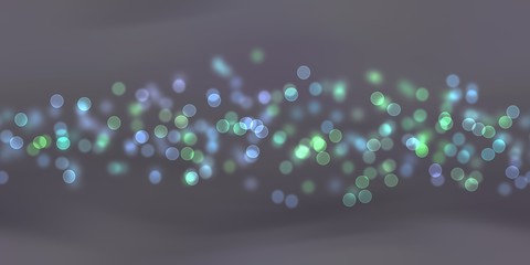 Glow bokeh background. Colorful horizontal hero header with glitter particles