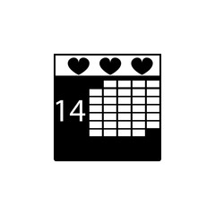 February 14 on the calendar icon. Element of wedding and divorce elements illustration. Premium quality graphic design icon. Signs and symbols collection icon for websites
