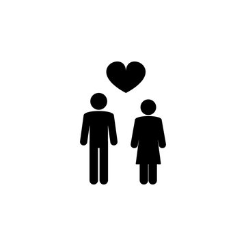 heart and couple icon. Element of wedding and divorce elements illustration. Premium quality graphic design icon. Signs and symbols collection icon for websites, web design
