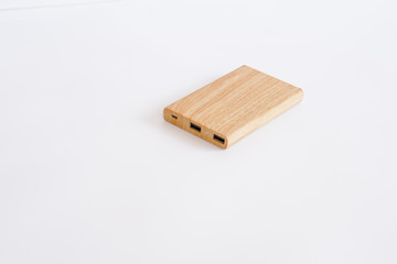 Close up battery charge  on the table with isolated background