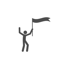 Fototapeta na wymiar leader with a flag icon. Element of leader elements illustration. Premium quality graphic design icon. Signs and symbols collection icon for websites, web design, mobile app