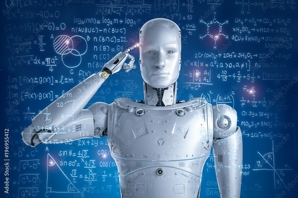 Poster robot solving problems.