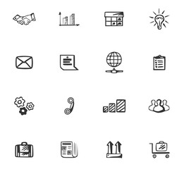 Doodle Business icons set