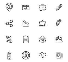 Fototapeta premium Doodle Business icons set