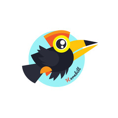 Toucan Bird vector illustration on white background. Hornbill. love. cartoon