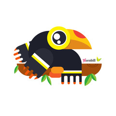Toucan Bird vector illustration on white background. Hornbill. love. cartoon