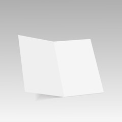 Mock up opened magazine, journal, booklet, postcard, flyer, business card or brochure . Vector Illustration.