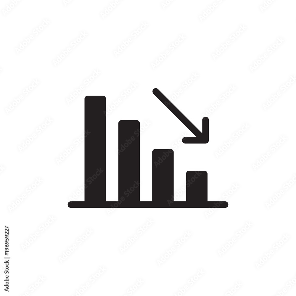 Poster business decline chart filled vector icon. modern simple isolated sign. pixel perfect vector illustr