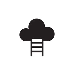 cloud climb filled vector icon. Modern simple isolated sign. Pixel perfect vector  illustration for logo, website, mobile app and other designs