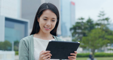 Asian woman use of tablet computer