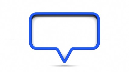 Naklejka premium Blue dialog speech bubbles on white background. 3D rendering