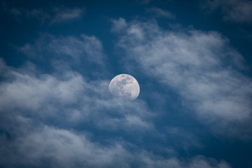 Cloudy Daytime Moon