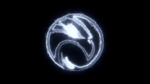 White Burning Eagle Animated Logo Loopable Graphic Element V2