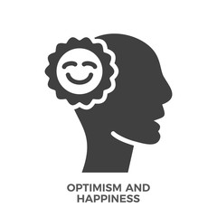 Optimism and Happiness Glyph Vector Icon.