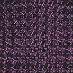 abstract spirals. vector seamless pattern. pink and gray background