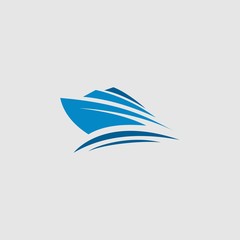 boat travel, island, beach logo vector