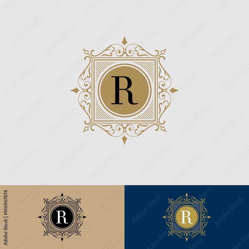 Wall mural crests logo,hotel logo, luxury letter monogram vector logo design, fashion brand identity,vector log