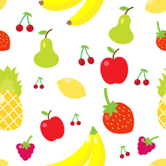 Colorful fruits seamless pattern