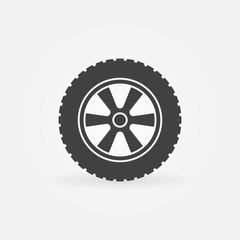 Obraz premium Wheel icon - vector simple symbol