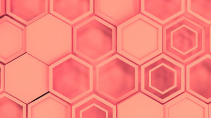 Abstract 3d background made of red hexagons