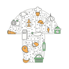 Food concept vector flat line art illustration