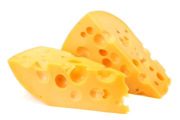 piece of cheese isolated on white background